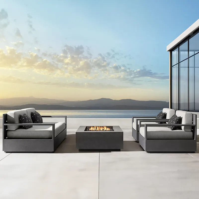 Imple-sofá de aluminio para exterior, conjunto de muebles para jardín, patio y hotel