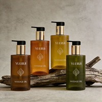 YUERUI NOUVEAU Flacon vide en PET de 250 ml (8 oz) à motif à pois pour huile capillaire, emballage pour huile nettoyante visage, bouteilles pour huile de massage corporel et soins de la peau
