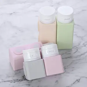2022 New Design Reusable Portable Refillable Outdoor Travel Kit 45ML 100Ml Squeeze Shampoo Cosmetic Silicone Travel Bottle Set