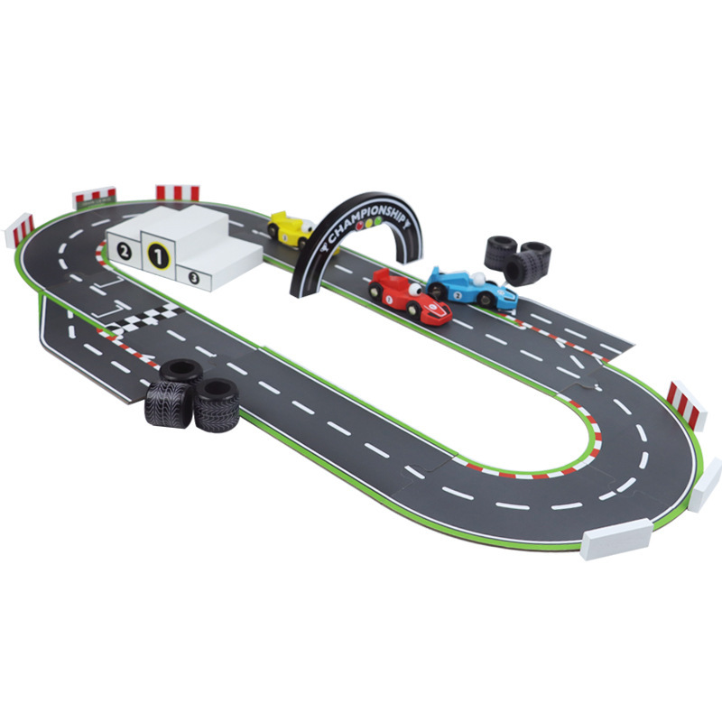 COMMIKI New Wooden Track Assembly Train