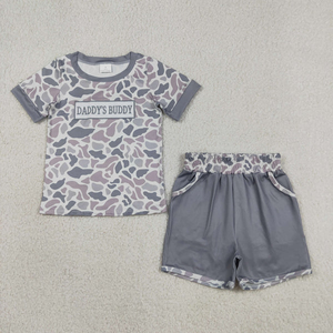 ชุดเซ็ตเสื้อผ้าเด็กผู้ชายลายพรางพร้อมกระเป๋า  ปักลาย Daddy's Buddy  แบบสองชิ้น  สินค้ามาใหม่ - Product Image 6