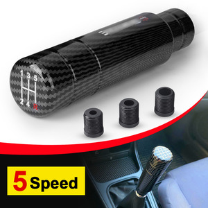 Cnspeed Carbon Fiber Gear <b>Shift</b> <b>Knob</b> M8 M10 M12 5 Speed Manual Automatic Car Shifter - Product Image 5