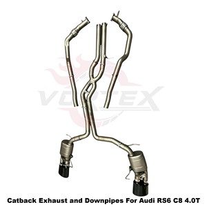 Escape trasero Vortex Bespoke de titanio arenado con tubos delanteros para Audi RS6 C8 4.0T Sport Solution - Product Image 3