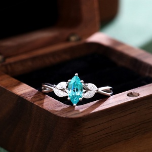 New Designer <b>Blue</b> Color Lab Grown Gemstone Ring 18K 14K Solid White Gold Handmade Fashion Jewelry Rings for <b>Men</b> Christmas Gift - Product Image 3