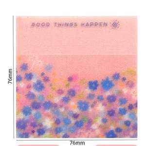 50 Sheets Transparent Lucky Flower Pattern Sticky Notes Set Self-Adhesive <b>Memo</b> <b>Pads</b> Motivational Quotes Office - Product Image 2
