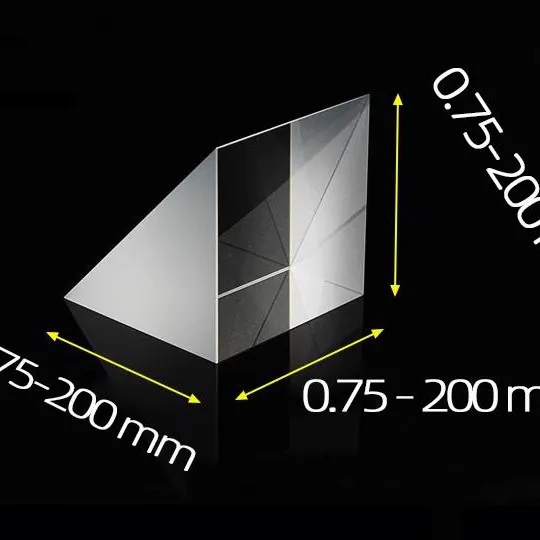 光学ガラス45度直角三角プリズムミラー反射コーティング