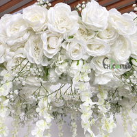 Vente en gros de roses artificielles suspendues souffle de bébé roses décoratives au plafond pour mariage couronne d'intérieur de 100cm avec caractéristiques d'arbre en herbe
