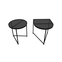 Usine Directement Petit Métal Verre Thé Table D'appoint Chevet Table Basse
