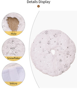 Mini jupe d'arbre de Noël jupe d'arbre de pin Miniature de neige artificielle jupe d'arbre de fourrure de Sequin d'étoile de peluche pour des décorations de table - Product Image 4