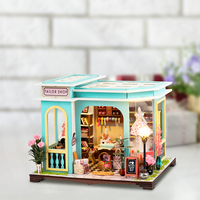 Lindo Kit de Casa en Miniatura de Tienda de Sastrería con Luz LED, Kit de Casa de Muñecas de Tienda de Sastrería con LED y Muebles para Regalo