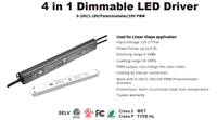 Transformateur LED Dimmable TRIAC 0/1-10V DC12V 24V 36V 48V, étanche IP67, certifié UL