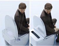 WC intelligent moderne automatique à double chasse, avec cuvette carrée en céramique, bidet intégré, à poser au sol, pour salle de bain domestique