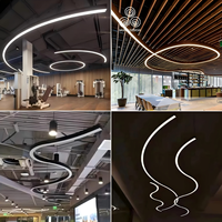 Luminaire suspendu LED à arc flexible, profil en aluminium, éclairage commercial