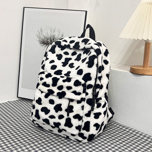 <span class=keywords><strong>Sac</strong></span> à <span class=keywords><strong>dos</strong></span> d'étudiant de grande capacité en peluche léopard décontracté mignon de dessin animé à la mode Twinkle Factory - Product Image 3