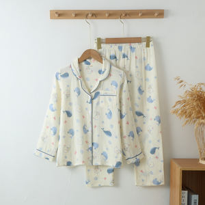 Cardigan 100% coton avec impression de dessin animé <span class=keywords><strong>garçon</strong></span> fille pyjamas à manches longues <span class=keywords><strong>adolescent</strong></span> vêtements de nuit pour le printemps et l'automne pour les vêtements d'été - Product Image 1