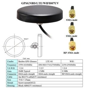 Beidou <span class=keywords><strong>gps</strong></span> lte wifi 3 in 1 결합 된 공중 방수 자기 또는 나사 마운트 beidou <span class=keywords><strong>GPS</strong></span> glonass lte 4g 와이파이 콤보 자동차 안테나 - Product Image 5