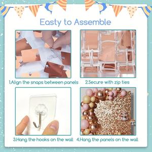 Backdrop Dinding Glitter untuk Pesta Ulang Tahun dan Pernikahan & Dekorasi Latar Foto Payet untuk Acara Wisuda - Product Image 6