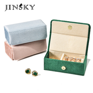 Popular Velvet Pillow Jewelry Box Mini Portable Travel Case for Earrings Rings Wholesale Stock Available - Product Image 1