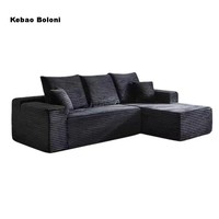 Canapé modulaire moderne en forme de L avec rangement, en tissu microfibre, canapé compressé pour salon