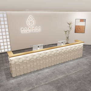 Mostrador de Recepción LED con Forma Fantástica, Mostrador de Recepción en Forma de L para Oficina, Salón de Belleza - Product Image 6