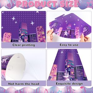 Chapeaux coniques personnalisés pour fête à thème, violet et rose, fournitures pour fête d'<span class=keywords><strong>anniversaire</strong></span> sur le thème de la musique, fabricant - Product Image 5