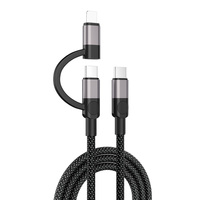 Cable de Carga Rápida 2 en 1 de 100W con USB Tipo C, Compatible con iPhone 15/16/17 Pro Max, Samsung, Xiaomi Redmi