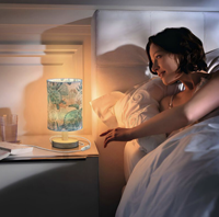 Lampe de table personnalisée écologique à impression UV avec abat-jour en tissu pour salon, fête, décoration esthétique, cadeau