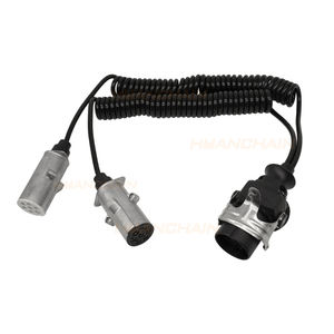Cable de seguridad para <span class=keywords><strong>remolque</strong></span> de PVC de 24V, 15 <span class=keywords><strong>Pines</strong></span>, 7 <span class=keywords><strong>pines</strong></span>, 2 en 1, enchufe de aluminio, cable adaptador de <span class=keywords><strong>remolque</strong></span> ABS/EBS, bobina espiral, cable de <span class=keywords><strong>remolque</strong></span> - Product Image 1