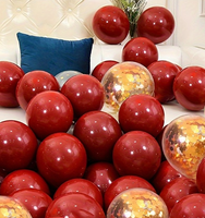 50 ballons en latex rouges, dorés et colorés, adaptés aux décorations de mariage, de fête d'anniversaire, d'anniversaire de couple, de cérémonie de remise des diplômes