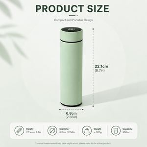 Custom 17oz 500ml Rubber Paint Matte Travel Stainless Steel Thermal Smart Insulated <b>Infuser</b> Temperature Display Water Bottle - Product Image 4