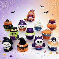 Superventas, viral en internet, Squishy de calabaza de bruja de Halloween, gadget antiestrés de rebote lento con temática de fantasía de cristal, decoración