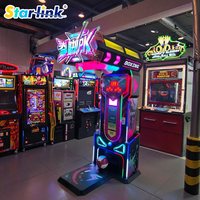 Machine de test de force de frappe et de coup de pied 2-en-1 à monnayeur, jeu d'arcade avec affichage des scores lumineux LED pour lieux de divertissement