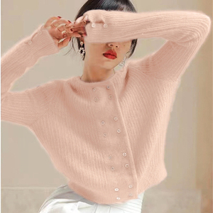 Bán Buôn Tùy Chỉnh Nhãn Hỗ Trợ Phụ Nữ Của Mùa Thu 5 Màu Sắc Cardigan Mở Phía Trước Đôi Ngực Dệt Kim Mặc Giản Dị Dệt Kim Cardigan - Product Image 5