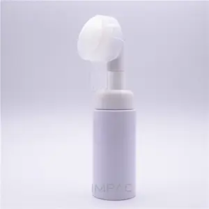 custom foam lash cosmetics bottle 50ml for cleansing liquid with soft silicone brush