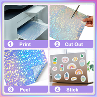 Prix d'usine Papier holographique métallique enduit de PP Papier laser Papier irisé brillant épais