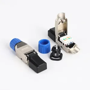 Conector RJ45 de bloqueo rápido instalable, acoplador Ethernet CAT6 RJ45 sin herramientas, conector hembra macho RJ45