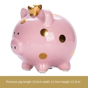 Enfant à Chérir Cochon En Céramique Tirelire Tirelire Tirelire Princesse Et Le <span class=keywords><strong>Prince</strong></span> Avec <span class=keywords><strong>Couronne</strong></span> Cadeaux de Saint Valentin - Product Image 5