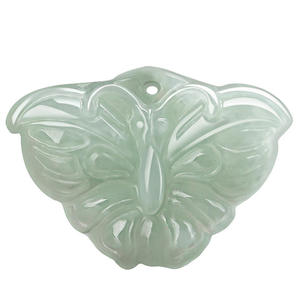 Pendentif en jade naturel, pendentif papillon en jade vert clair, bijoux pour femmes, design original, cadeau avec certificat d'évaluation DW74 - Product Image 5