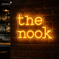 Enseigne néon LED personnalisée The Nook, panneau mural lumineux en acrylique, alimentation USB 5V, boîtier de batterie inclus, prêt à être expédié, sans MOQ, pour café, bar, décoration intérieure