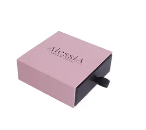 Scatola pieghevole colorata lunga del cassetto di impilamento del cartone rettangolare dell'imballaggio del regalo dell'abito rosa su ordinazione