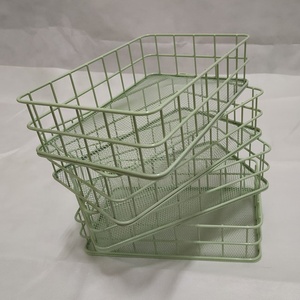 2023 Hot Wholesale Light Green Powder Coated Eco-Friendly Counter Metal <strong>Wire</strong> <strong>Basket</strong> for Kitchen Use - Product Image 5