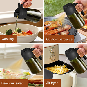 Bouteille pulvérisateur d'huile en verre réutilisable de 470 ml, 2-en-1, vaporisateur et distributeur d'huile d'olive pour friteuse à air et cuisine - Product Image 4