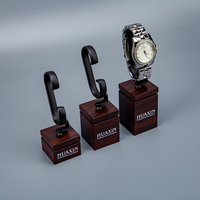 Support de présentation de montre unique en bois MDF beige, cube en bois, vente directe d'usine