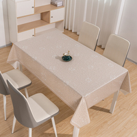 Nappe de table rectangulaire RNPT à motif floral subtil brun clair pour patio, idéale pour les fêtes