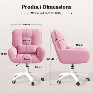 Modern Ergonomic Height Adjustable <b>Velvet</b> Office <b>Chair</b> Silent Casters Memory Foam Wrapped Seat Pillow for Home Office Study - Product Image 4