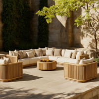 Nouveauté : Tables et chaises de salle à manger d'extérieur en teck, style moderne, ensemble de salle à manger de jardin