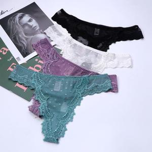 Culotte string en dentelle ultra-fine et respirante en coton pour femme - Product Image 1