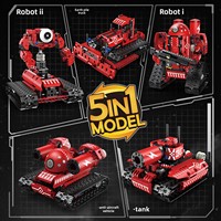 Juguete Robot de Control Remoto con Programación por APP, 495 Piezas, Bloques de Construcción de Coche RC, Juguete Educativo STEM, Kit de Ingeniería de Plástico ABS