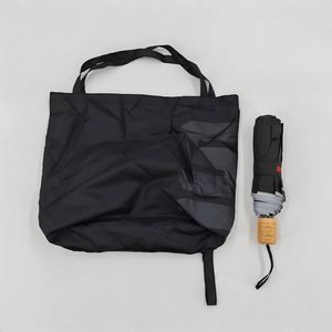 Parapluie UV pliable 3 volets <span class=keywords><strong>de</strong></span> qualité supérieure, écologique, noir, avec sac <span class=keywords><strong>de</strong></span> transport compact, idéal pour la voiture, les activités <span class=keywords><strong>de</strong></span> plein air et le sac à dos - Product Image 2
