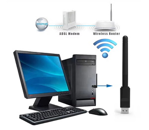 Wifi USB adapter không dây 2.4GHz 150Mbps với 2dBi antenna WIFI Dongle cho thu truyền hình vệ tinh và máy tính trong kho - Product Image 2